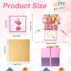 Happy 60th Birthday Pop Up Card, Multicolored 3D Boxed with Envelopes & Greeting Card Gifts, Funny Creative Popup Boxed for 60 Years Old Women Man Dad Grandma Grandfa Family Friends