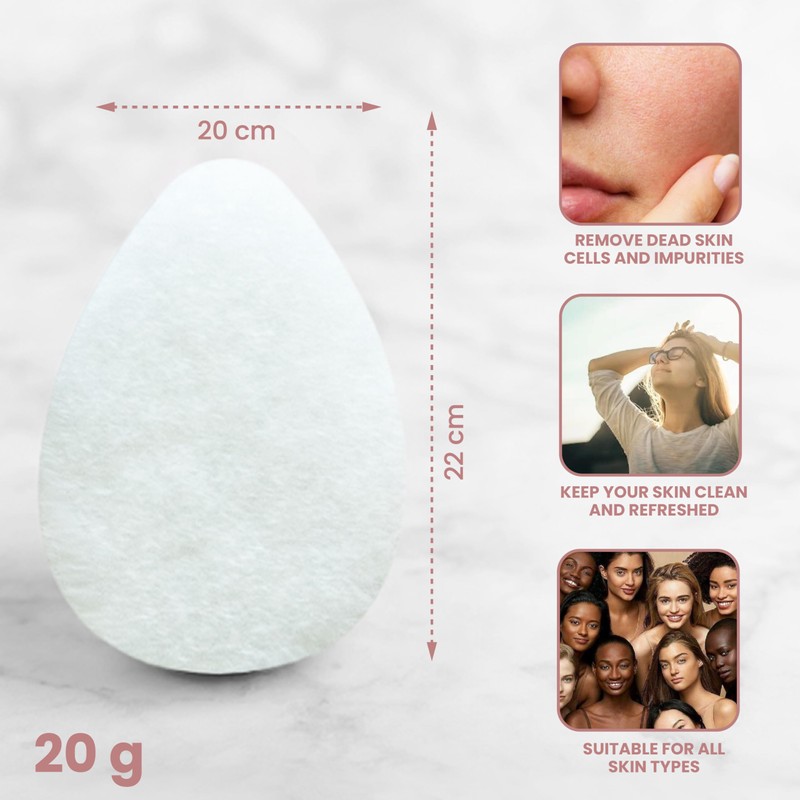 Fine Lines - Exfoliating Face Scrub Sponge, Pack of 6