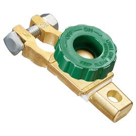 Spurtar Battery Disconnect Switch 12V - 24V Top Post, Quick Disconnect Battery Cut Off Switch for Car Truck RV Boat Vehicles, Green Knob