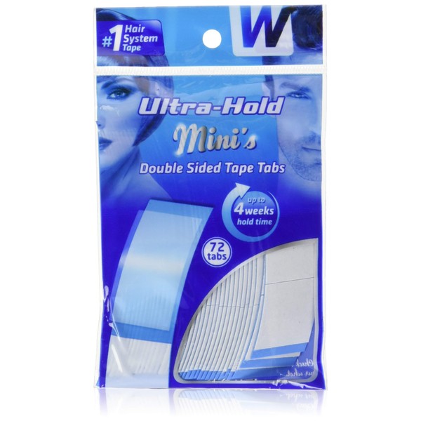 Ultra Hold Mini Tabs - Durable Double Sided Hair Wig Tape - Long Lasting Water & Heat Resistant - 72 Tabs per Pack
