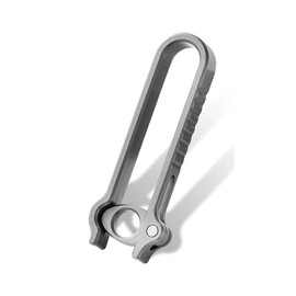 Hamans Belt Key Clip Titanium Keychain Ring Holder Quick Release Detachable Key Chain Clip, Grey, Medium