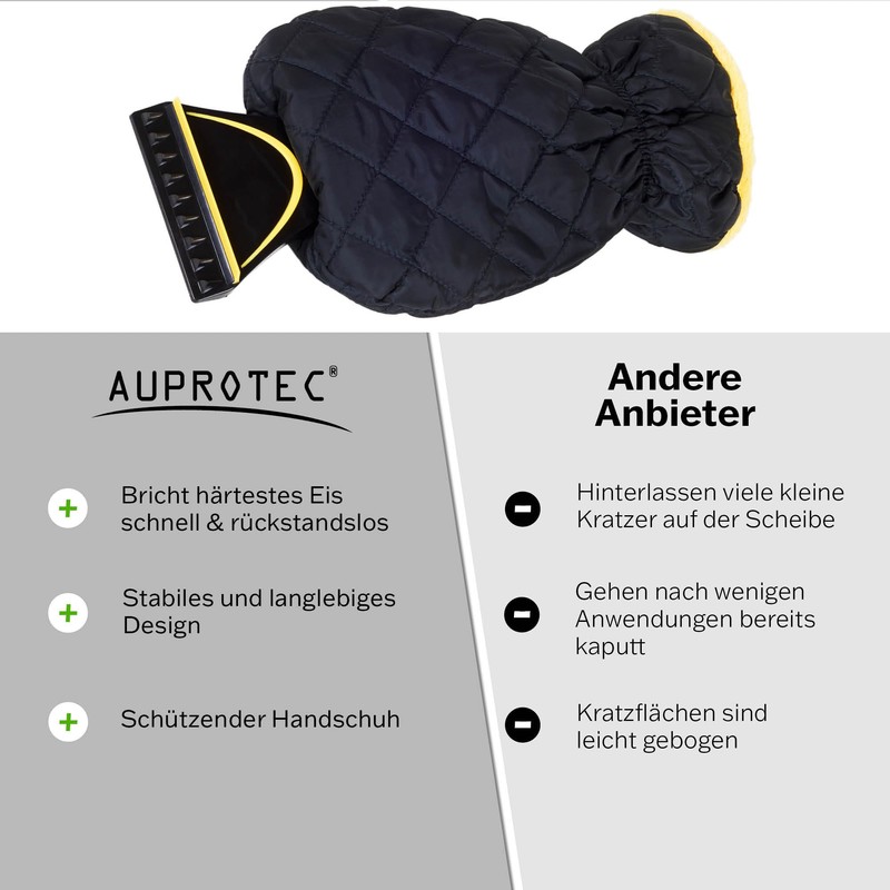 AUPROTEC Ice Scraper Lined with Glove, Warming Snow Scraper Car