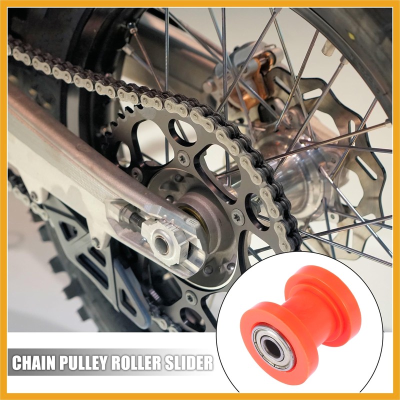 Partuto 2pcs 8mm Chain Tensioner Roller Slider Pulley Wheel Idler