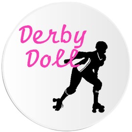 Derby Doll - 10 Pack Circle Stickers 3 Inch - Roller Skate Skaters
