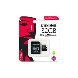 Kingston Canvas Select (SDCS/32GB) MicroSDClass 10 UHS-I Speeds Up to 80 MB/s Read (SD Adapter Included) - Bring Your HD Videos to Life