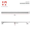 Hydroware Linear Shower Drain with Tile Insert Grate, Stainless Steel