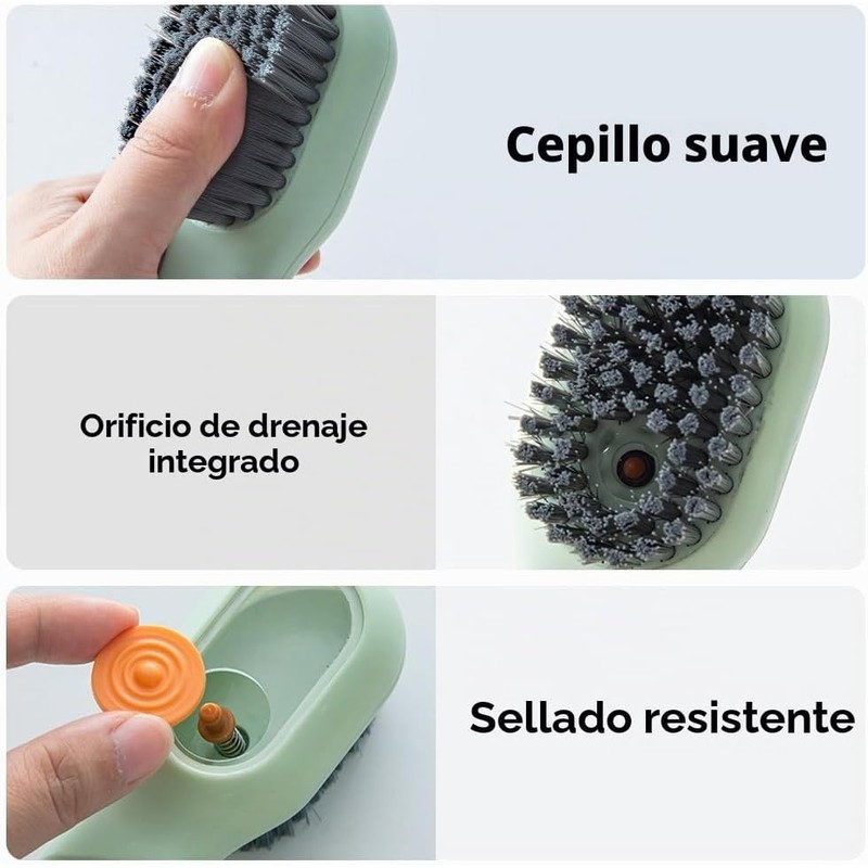 Cepillo para Zapatos Dispensador de Jabón 2 en 1 Multiusos