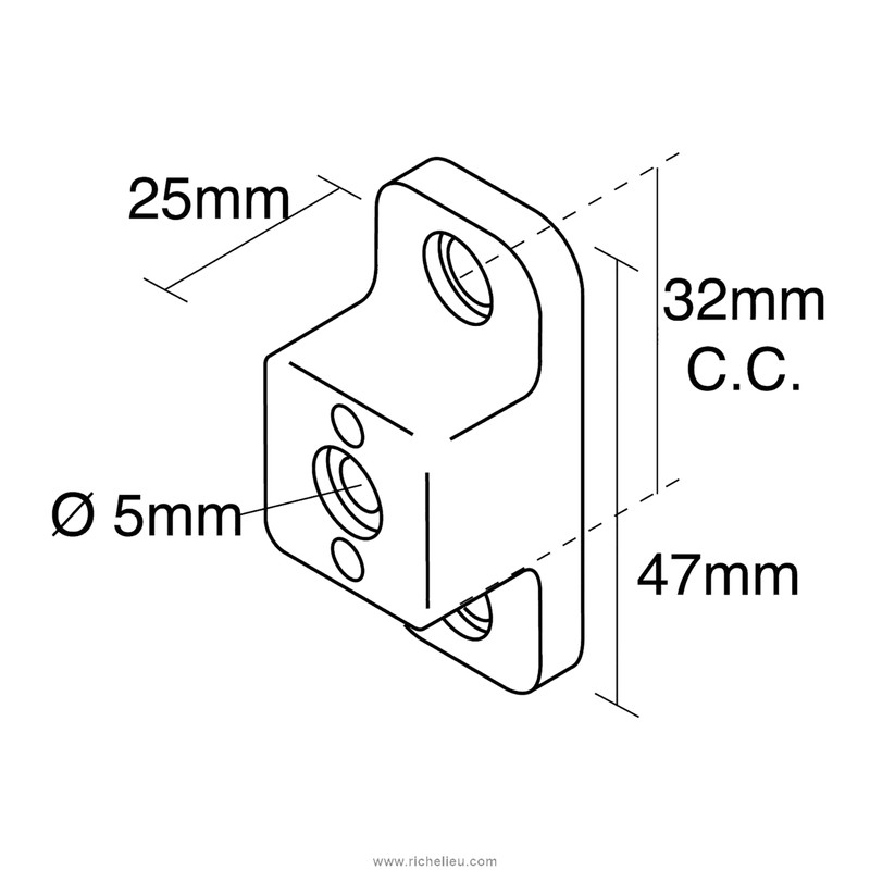 4 Pack Rok Hardware 1" (25mm) Drawer Slide Cabinet Side