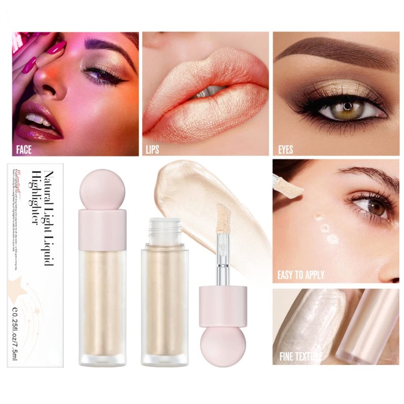 Hocossy Liquid Highlighter Natural Glow For Face & Body, Waterproof