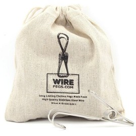 Wire Pegs Stainless Steel HOOK Pegs 10cm long - 201 Grade (20 pegs)
