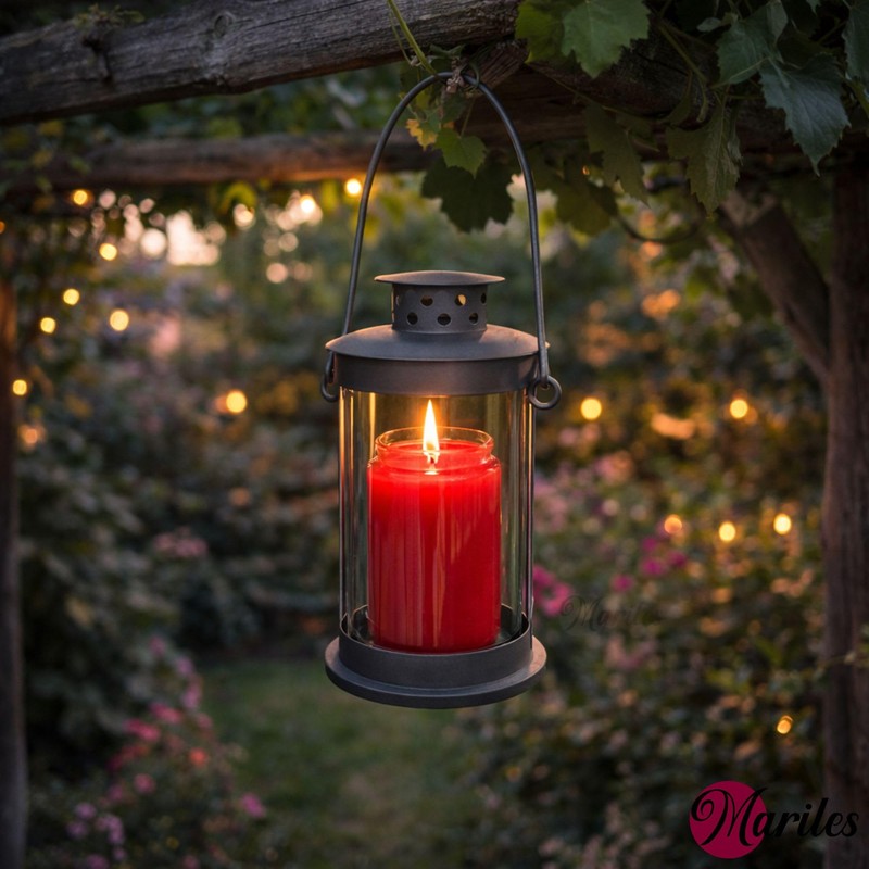 Mariles Lantern on Pole Ground Spike Handle for Standing Weatherproof
