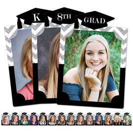 Big Dot of Happiness Silver Graduation 8 x 10 inches K-12 School Photo Holder - DIY Party Decor - Picturific Display
