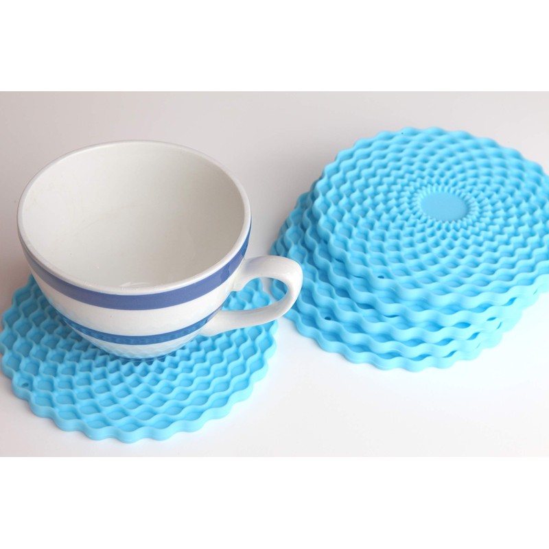 Blue Drinks Coasters Set of 6 by Stone & Thyme.