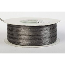 Jajasio Satin Ribbon 100 Yard Roll, 3 mm Wide, Choice of 50 Colours/Colour: 49 - Grey, Gift Ribbon, Ribbon