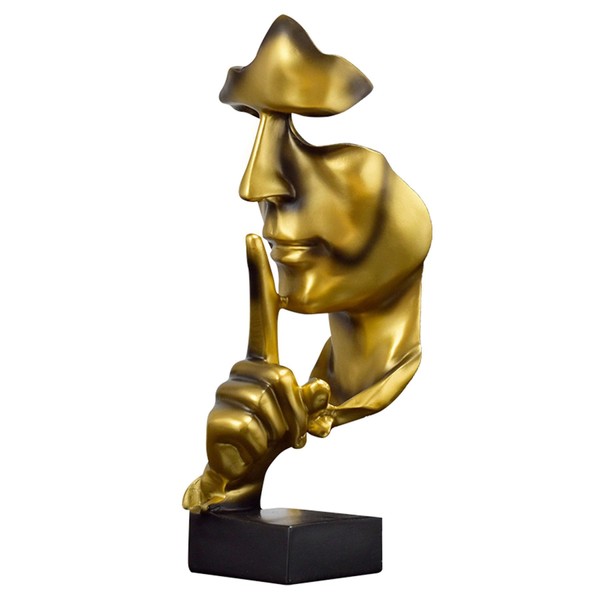 Tibeoyad Schweigen ist Gold Statue, Office Shelf Table Decoration Abstract