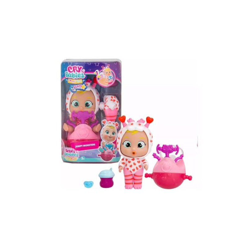 Bebés Llorones Jumpy Monster Momo para Niñas, Multicolor