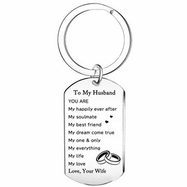 Ghloyza Huaband Birthday Gifts from Wife, Best Anniversary for Huaband Gifts Wedding Christmas Keychain Gifts for Huaband Man Him