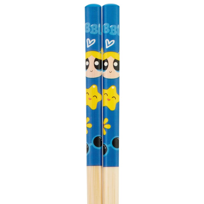 Skater ANT4-A Power Puff Girls Bubbles Bamboo Safety Chopsticks 8.3