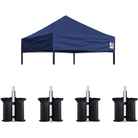 Eurmax USA Pop Up Canopy Replacement Canopy Tent Top Cover, Instant Canopy Top Cover ONLY,Bonus 4PC Pack Canopy Weight Bag (5x5, Navy Blue)
