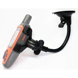 Ramtech Car GPS Windshield Suction Cup Dual Clip Bracket Mount Holder with Flexible Arm, Compatible with Garmin inReach Explorer+, inReach SE+, inReach Mini Handheld GPS, WMCF