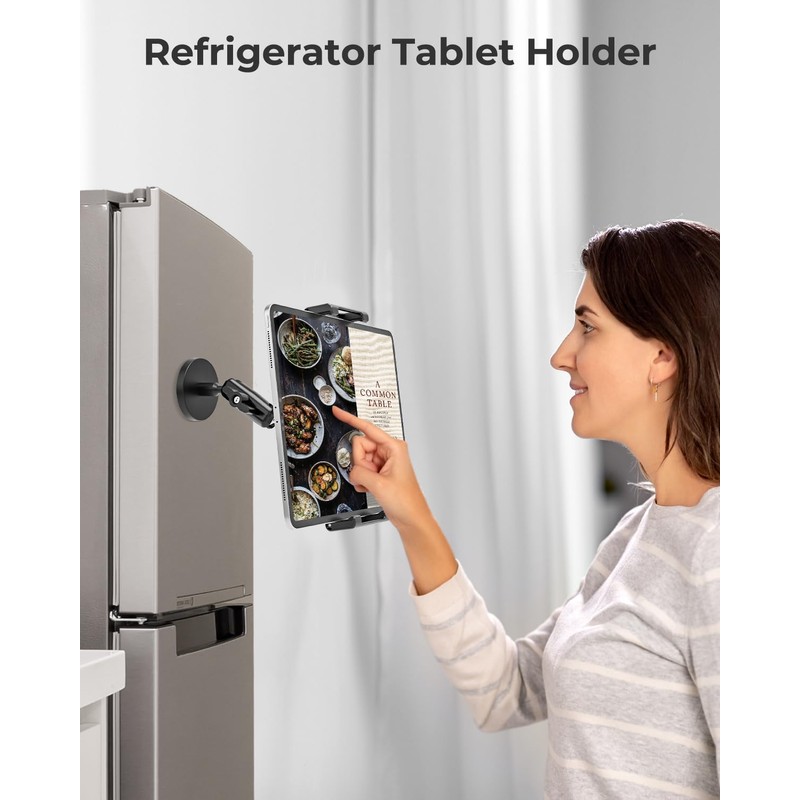 INSSKY Magnetic Holder Fit 6.1-15.6'' Tablets for Fridge Gym Metal