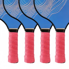 JMFahrrad Tennis Racket Grip Tapes, Anti-Slip Sweat Absorbing Handle Wrap, Breathable EVA Cushion Racket Tape for Tennis Pickle Ball,4 Pack (Pink)