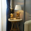 LAZHUG Kissing Bunny Lamp, H16in Gold Resin Rabbit Table Lamp,
