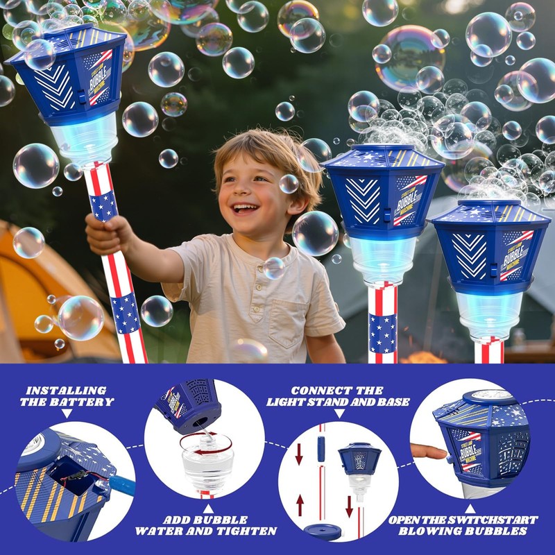 Bubble Machine for Kids Bubble Blower Maker with Lights and