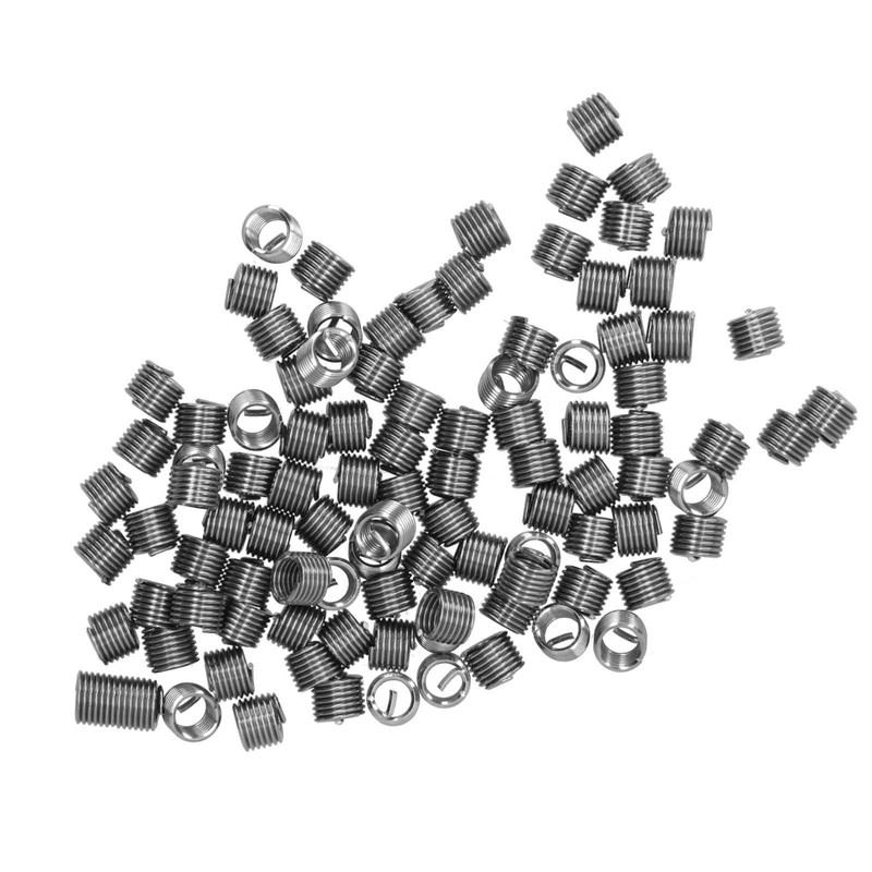 100Stück Gewindereduzierungsmutter Reparatureinsatz Kit Rohrverschraubung Reduzieradapter Edelstahlbefestigungszubehör M6x1 (mm) (1.5D)