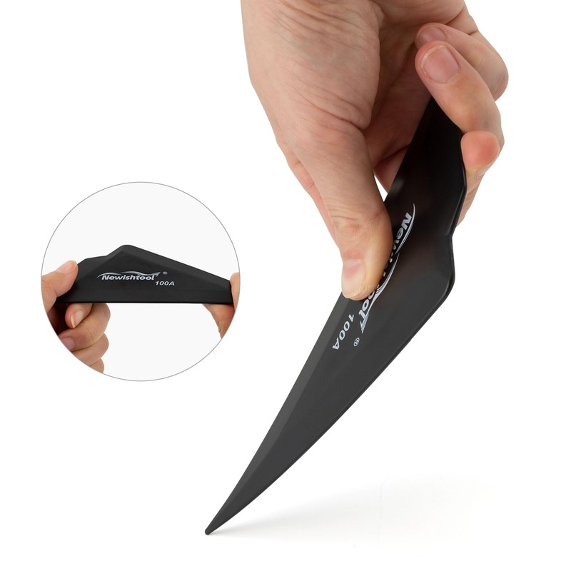 NEWISHTOOL 5-Pack Window Tint Tools Triangle Squeegee, 100A Hardness Black