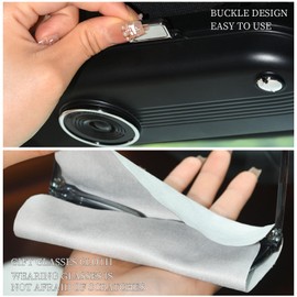 Sunglasses Case with a Glasses Cloth Sunglasses Holder for Car Double Back Clip Card Slot Available Car Sunglasses Holder Plastic Black