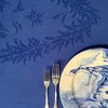 Amelie Michel Luxury French Cotton Jacquard Tablecloth in Senanque, Blue