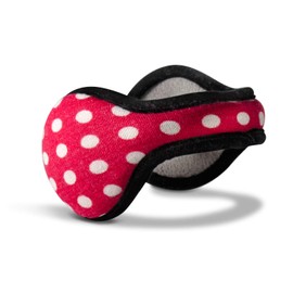 180s Degrees Women's Winter Ear Warmers | Behind-the-Head Adjustable & Foldable Earmuffs (Polka Dot)