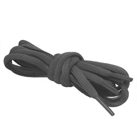 Curtual Oval Shoelaces Half Round 1/4" Shoe Laces for Athletic Shoelaces [2 Pairs] 8 Colors 8 Different Lengths (30" inches (76 cm), Dark Gray)