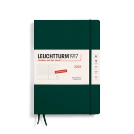 LEUCHTTURM1917 370584 Weekly Planner 2025, Composition B5 Hardcover - 12-Month Calendar, 80 g, Lined - Forest Green