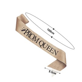 SINGOMON Prom King Sash Prom Queen Sash Set Graduation Sashes Grad Satin Sash Set for Graduation Party Favor, School Party, Dance Party Accessories