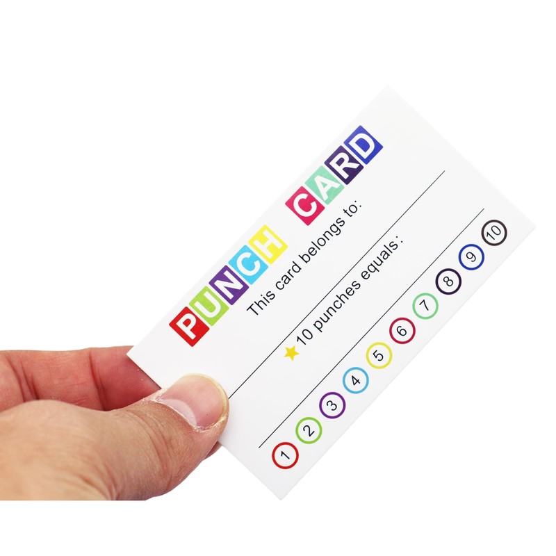 KINGSUPER 200 Pcs Punch Cards Reward Punch Cards with 1