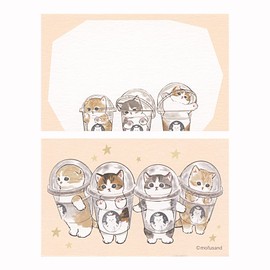 Mofusand F0 Mini Message Card, Drinks, Cat, Card, Cute