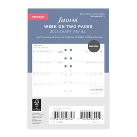 Filofax 2025 Pocket Diary Minimal Week on Two Pages