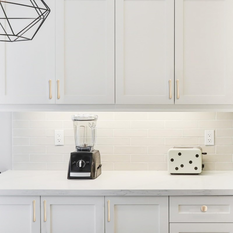 BUKOBYHE 10 Pack 5 Inch(128mm) Kitchen Cabinet Handles Brushed Brass