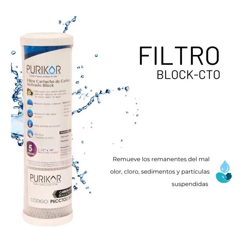 Kit Cartuchos Estándar 2.5x10 3 Sedimentos 3 Carbón Bloque de
