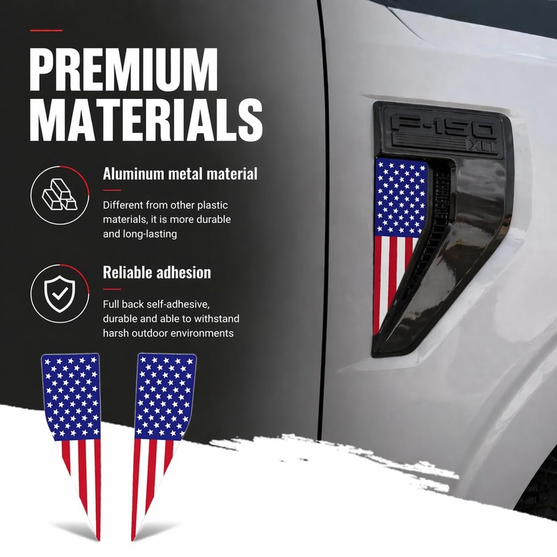 American Flag Decal for 2021-2026 Ford F150 Accessories, Premium Aluminum