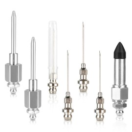 7Pcs Grease Gun Needle Set, 4Pcs Grease Needle Nozzle, 2 Bearing Grease Injector Needle Adapter, 1 Rubber Nipple Adapter, Detachable Grease Gun Needle Nozzles, Grease Gun Tip Dispenser Fitting Tool