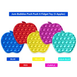 JUMNAT - Bubble Fidget - Bubble Pop - Sensory Fidget Popper - Push Pop Stress Reliever - Autism Special Needs Popping Fidget - Distinct Pop Sound – Bubble Pop Pack of 5 (Multicolor)