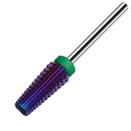 Lavinda 5 en 1 Multifunción Cónico Forma Recto Corte Broca, Uso tanto para zurdos como diestros, puntas profesionales de acero de tungsteno de carburo de tungsteno para uñas acrílicas de gel rápido de quitar (grueso, morado)