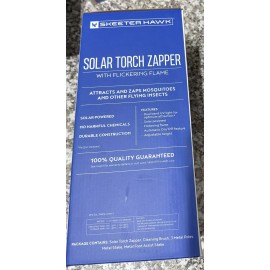 Skeeter Hawk 51” Solar Panel Torch Zapper w/ Flickering Flame