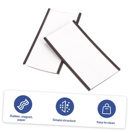 Operitacx Pack of 20 Label Holders Whiteboard Stickers Transparent Magnetic Holder Sign Labels Magnetic Display Clip Cards Magnetic Tag Clip Magnetic Label Tape Patches
