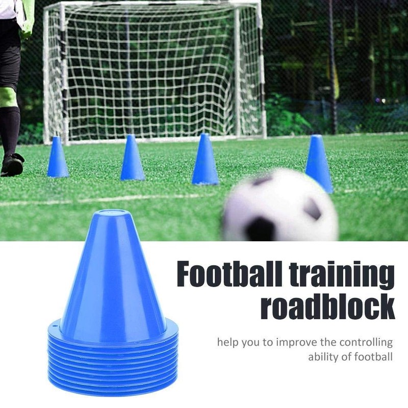 Broco 10pcs Soccer Training Cone Football Barriers Plastic Marker Holder