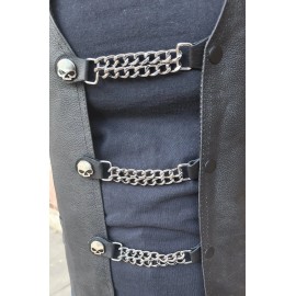 GREMLIN Cross Celtic DOUBLE CHAIN 7" VEST EXTENDER leather biker harley motorcycle boots