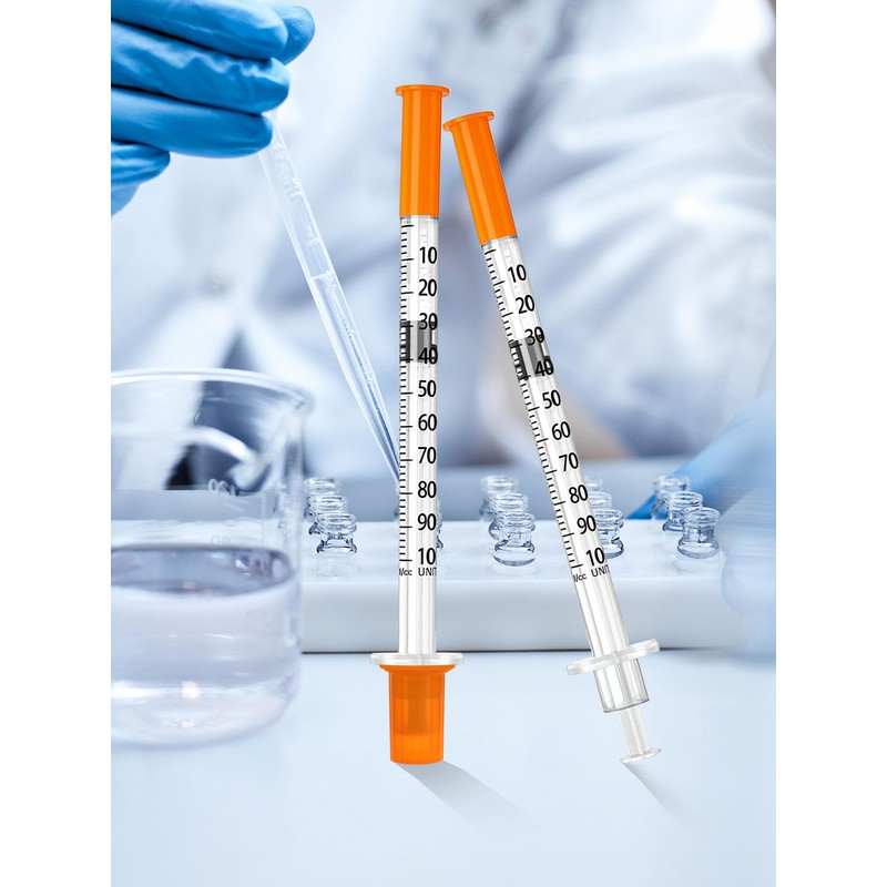 1mL/cc 31G 1/4-Inch 6mm Lab Syringe, Individually Wrapped, Scientific Use,